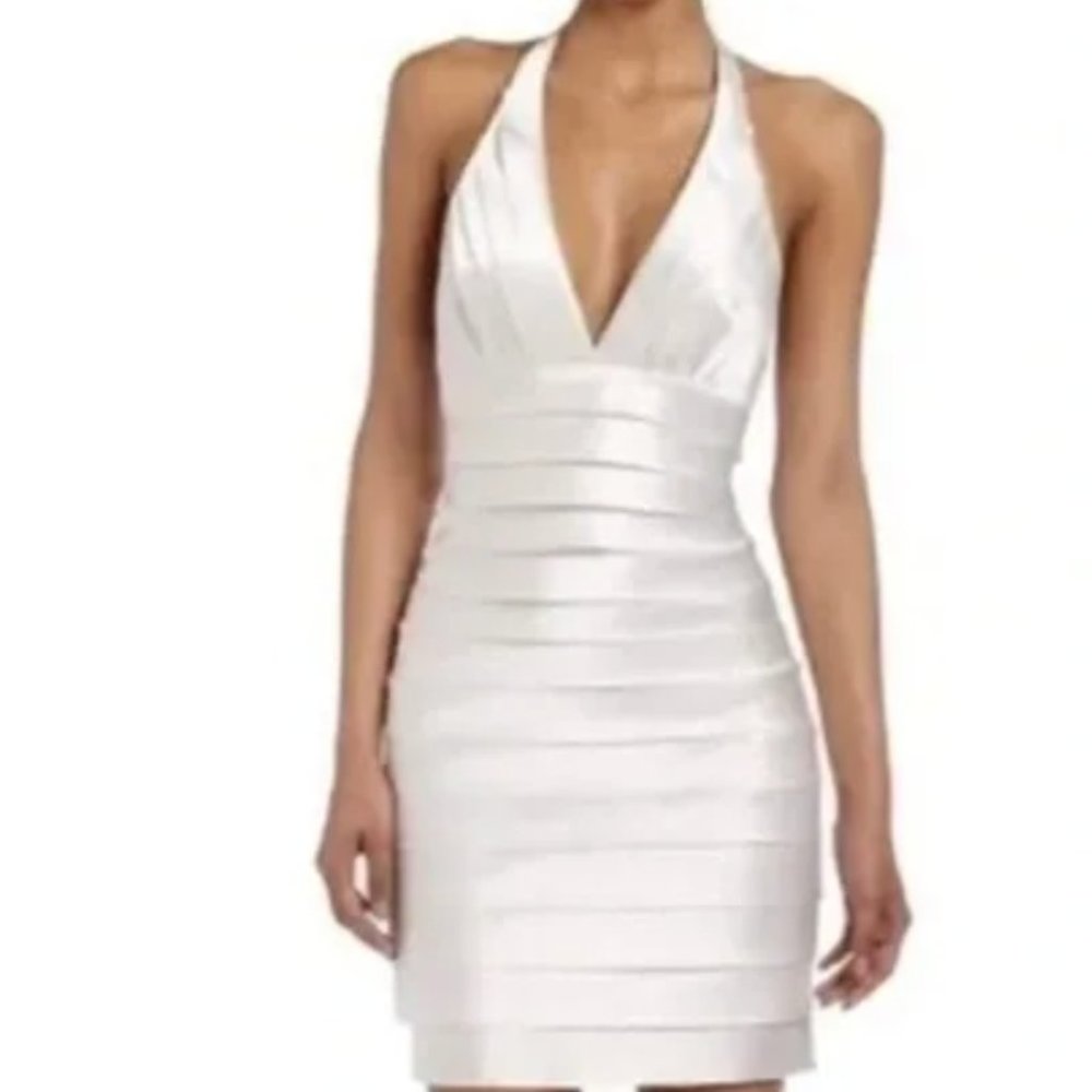 BCBG Max Azria White Halter Mini Dress Size 6